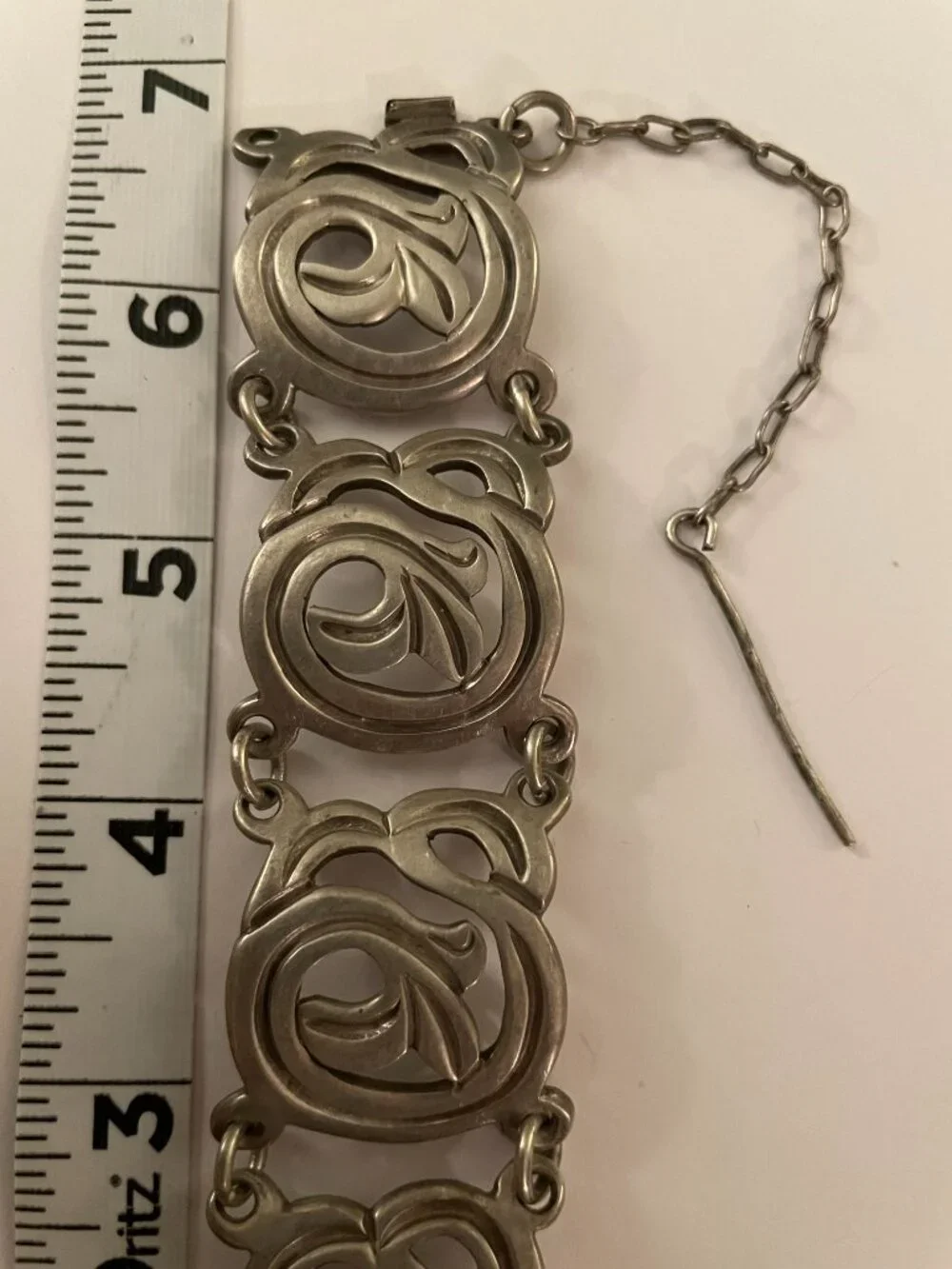 Vintage Sterling Silver Bracelet Taxco 980 62 grams RARE 7" 1930-40s 98% Silver - Picture 11 of 13
